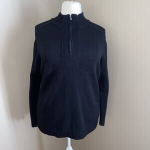 NEW YORK & CO. Black 1/2 Zip Knit Long Sleeve High Neck Sweater Plus Size 2X